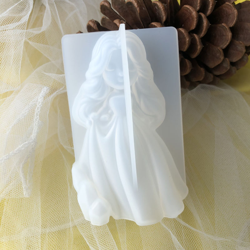 Candle Making Products - 3D carino principessa candela in silicone