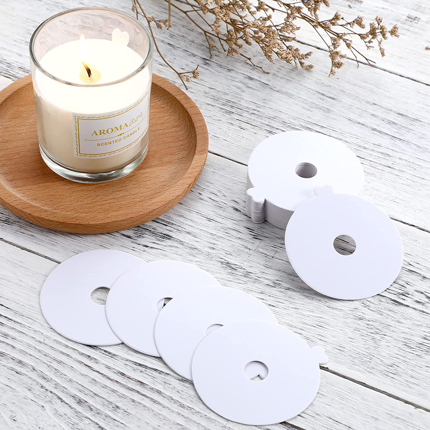 Candle Warning Label - 100 pezzi Protezioni antipolvere per candele