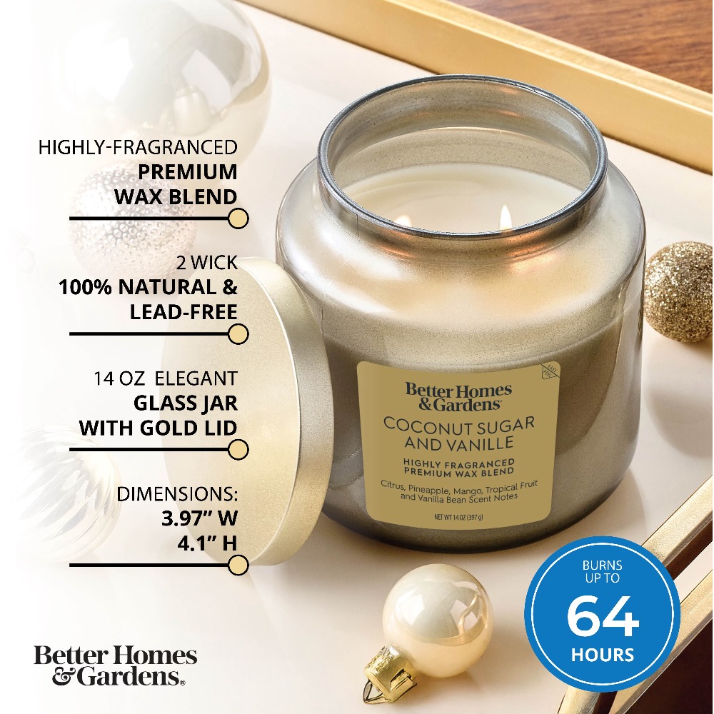 Coconut Wax Flake - Candela in Vaso di Vetro Dorato