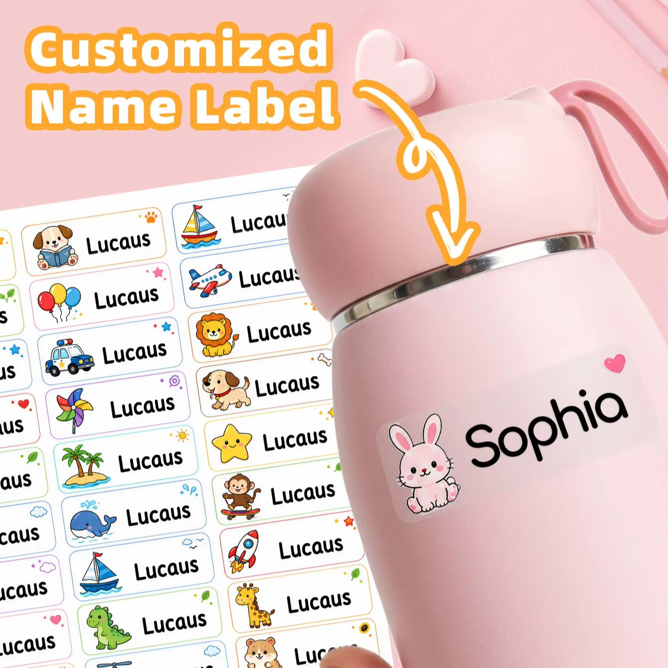 Candle Warning Label - 1-500 adesivi personalizzati con nome a