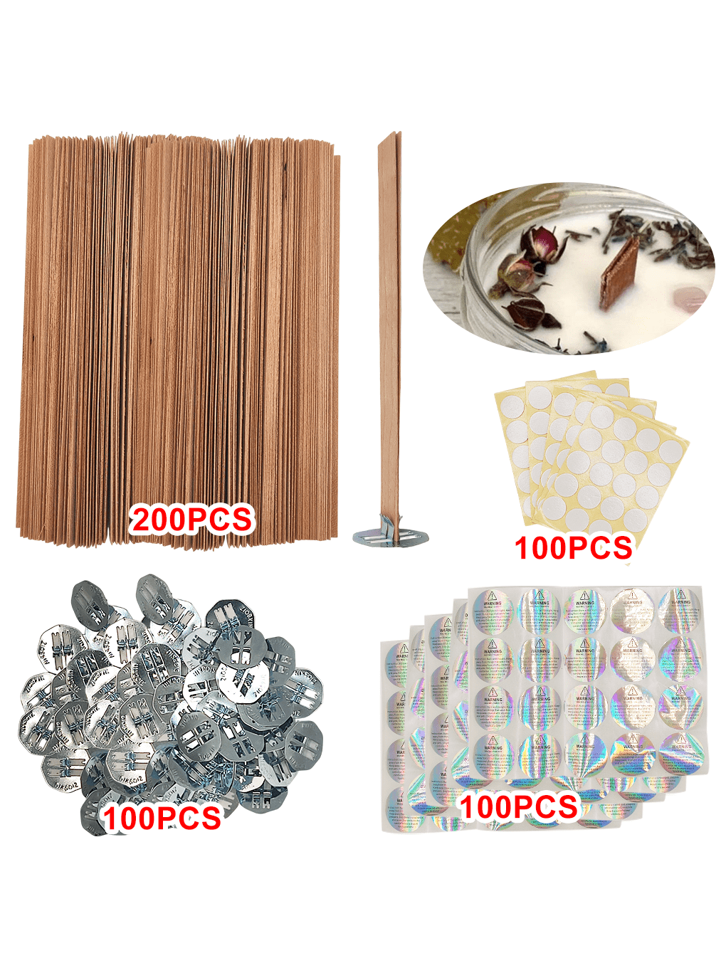 Candle Warning Label - 100 pezzi/200 pezzi per stoppini per