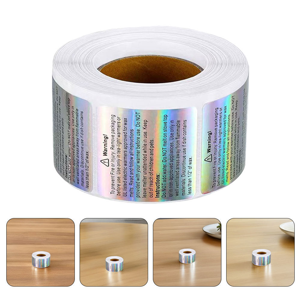 Candle Warning Label - 2 Rotoli di Etichette di Avvertimento