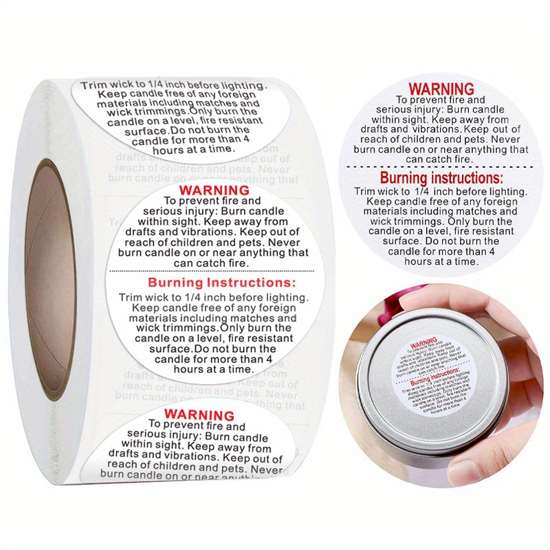 1 rotolo, 500 pezzi Etichetta  - Candle Warning Label recensione e prezzo