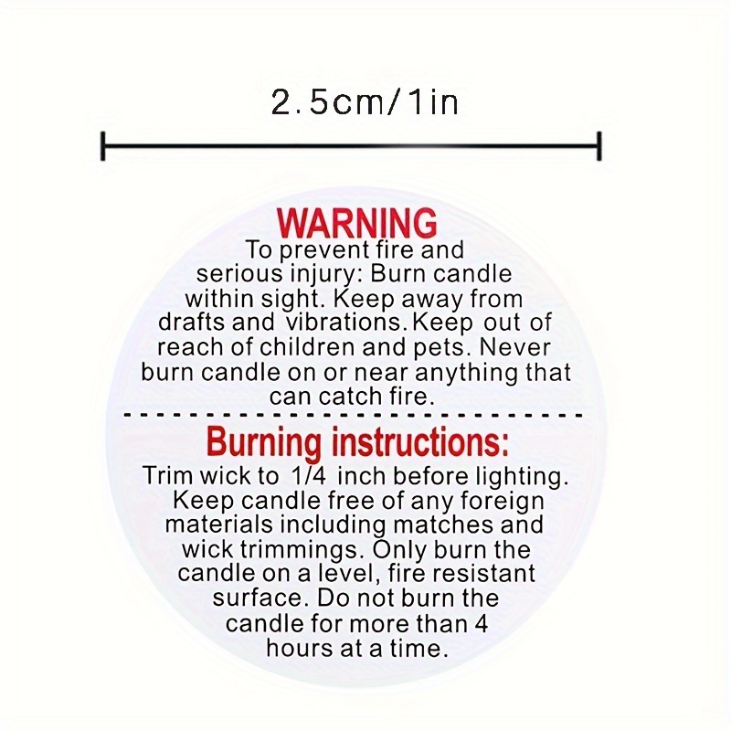 1 rotolo, 500 pezzi Etichetta  - Candle Warning Label recensione e prezzo