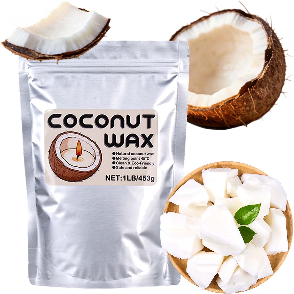 Cera di Cocco Bianca 1LB, Cera - Coconut Wax Flake recensione e prezzo